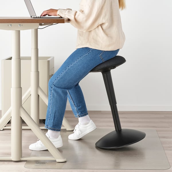 NILSERIK standing support, black/Vissle dark grey, 41 cm