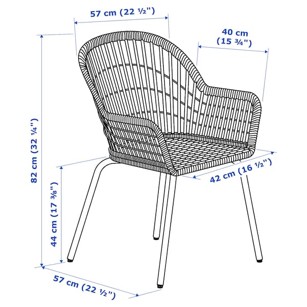 NILSOVE / NORNA - Chair with cushion, white rattan / Laila natural ,