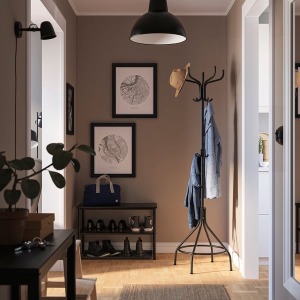NIPÅSEN free-standing coat rack, black, 181 cm