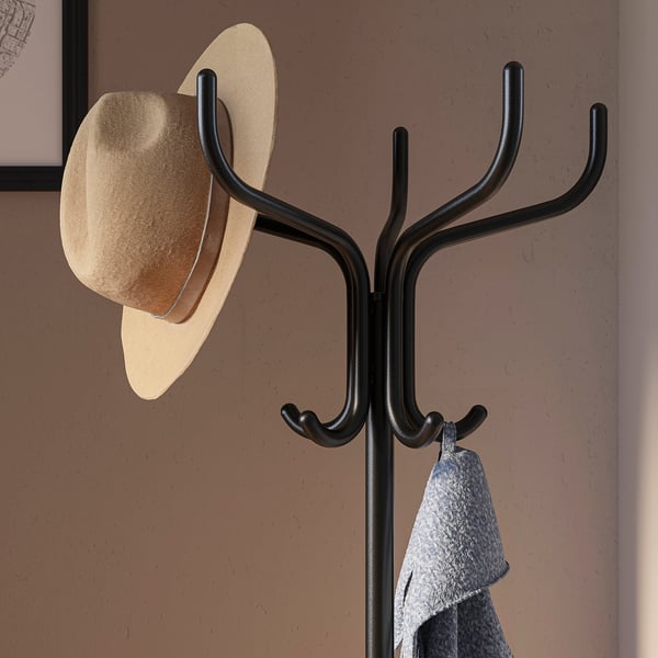 NIPÅSEN free-standing coat rack, black, 181 cm