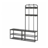NIPÅSEN / BAGGMUCK hallway furniture, set of 4, black/grey
