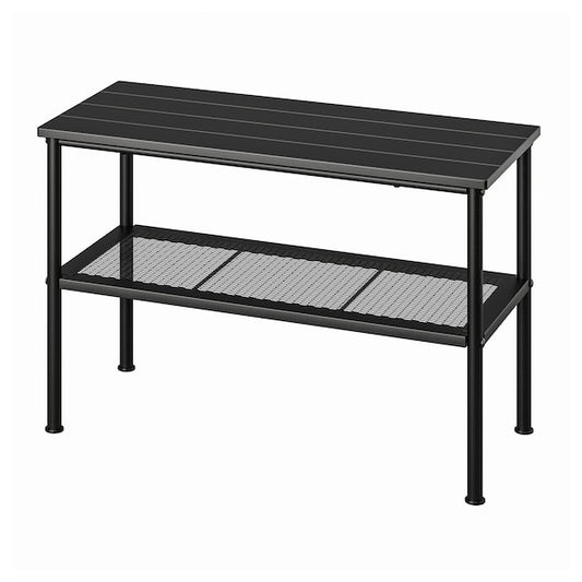 NIPÅSEN - Bench with shoe storage, black, 79x35x52 cm