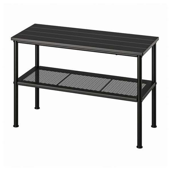 NIPÅSEN bench with shoe storage, black, 79x35x52 cm