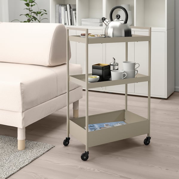 NISSAFORS trolley, beige, 50.5x30x83 cm