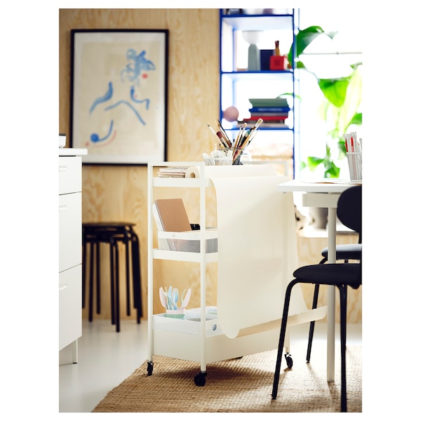 NISSAFORS trolley, white, 50.5x30x83 cm