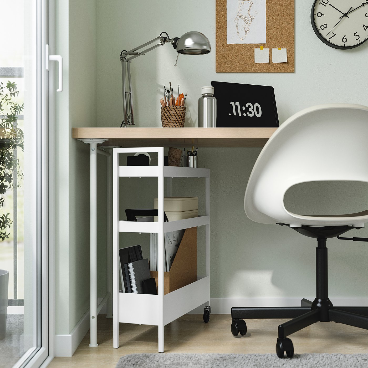 NISSAFORS trolley, white, 50.5x19x67 cm