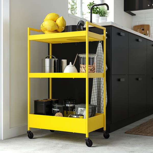 NISSAFORS - NISSAFORS Trolley, yellow, 50.5x30x83 cm