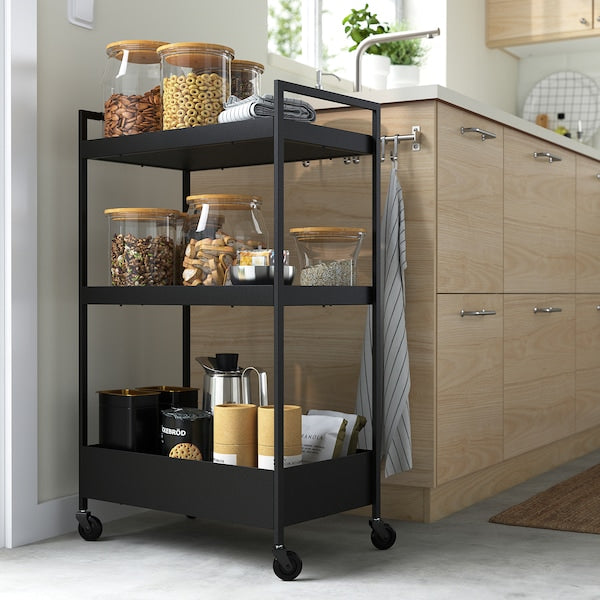 NISSAFORS - Trolley, black, 50.5x30x83 cm