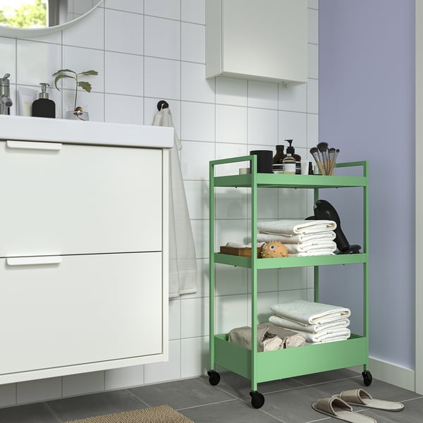 NISSAFORS - Trolley, light green,50.5x30x83 cm
