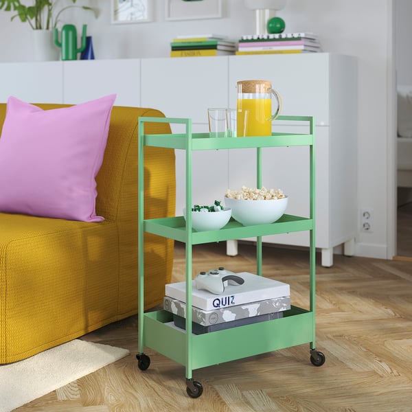 NISSAFORS - Trolley, light green,50.5x30x83 cm