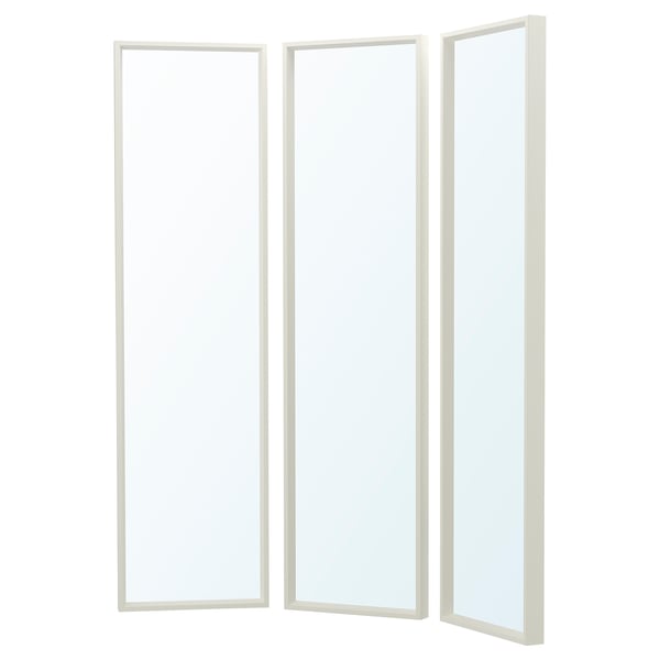 NISSEDAL - Mirror combination, white, 130x150 cm