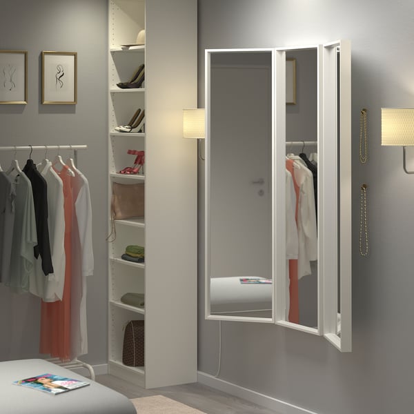 NISSEDAL mirror combination, white, 130x150 cm