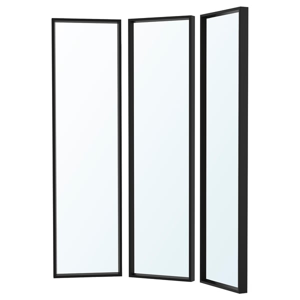 NISSEDAL - Mirror combination, black, 130x150 cm