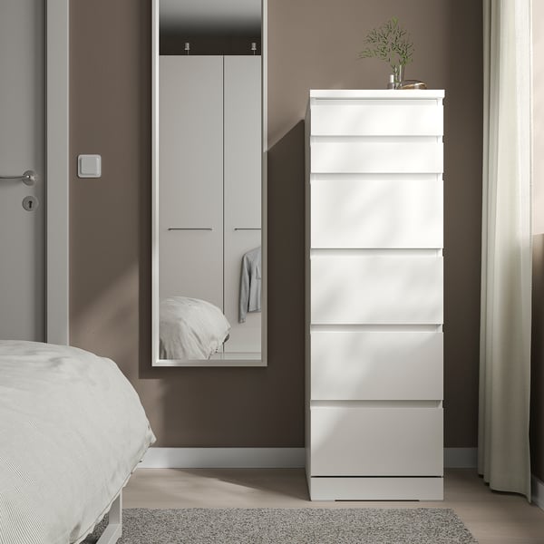 NISSEDAL mirror, white, 40x150 cm