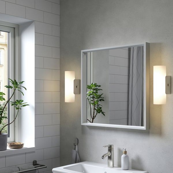 NISSEDAL mirror, white, 65x65 cm