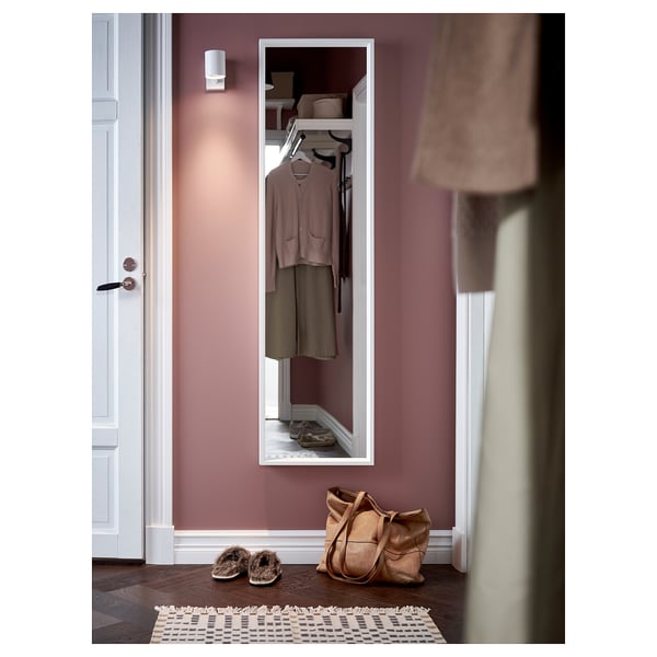 NISSEDAL mirror, white, 40x150 cm