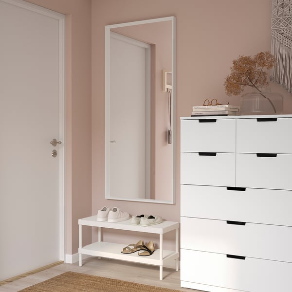 NISSEDAL mirror, white, 65x150 cm
