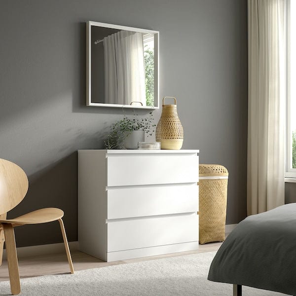 Ikea NISSEDAL - Mirror, white, 65x65 cm