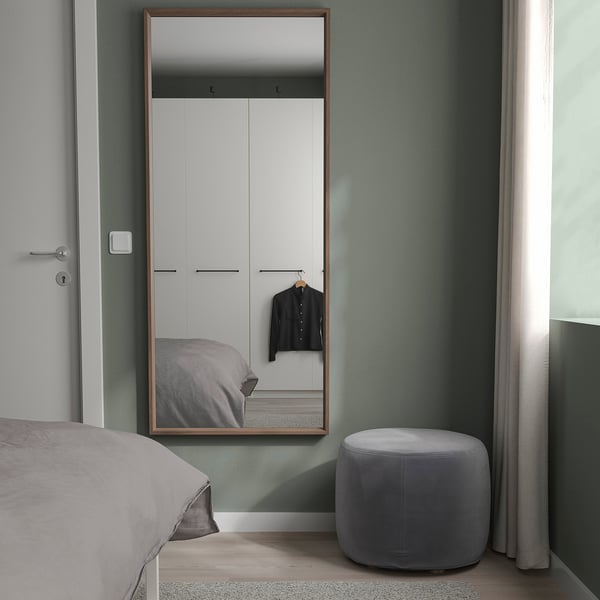 NISSEDAL mirror, walnut effect, 65x150 cm