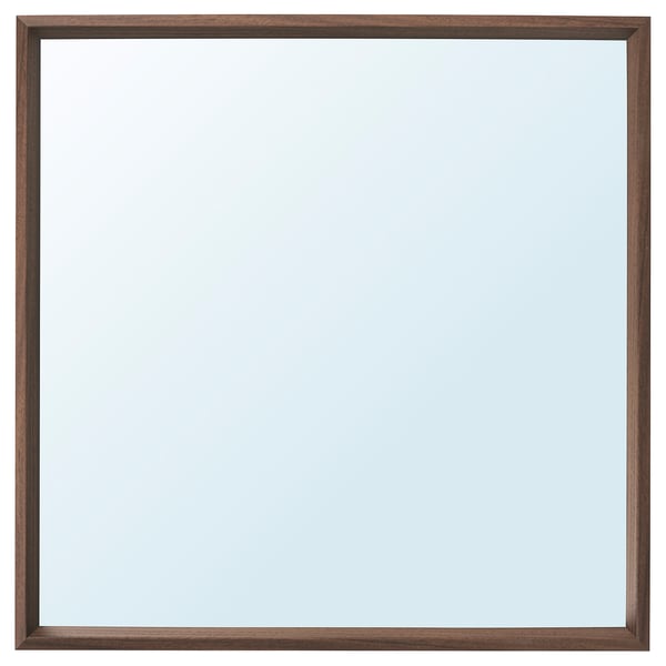 NISSEDAL mirror, walnut effect, 65x65 cm