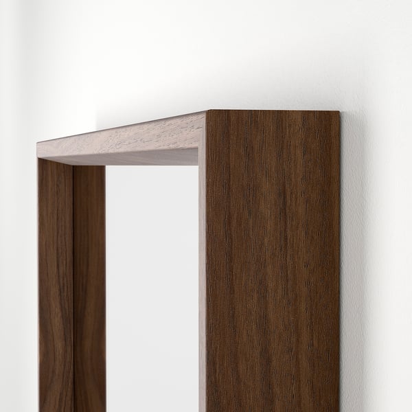 NISSEDAL Mirror, walnut effect, 65x65 cm