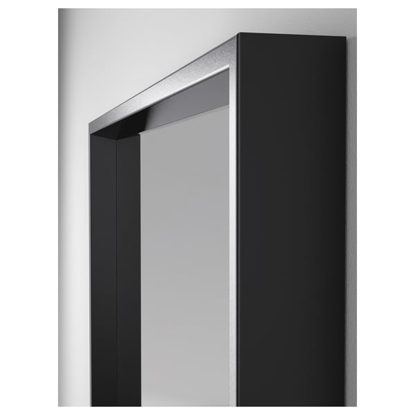NISSEDAL mirror, black, 65x65 cm