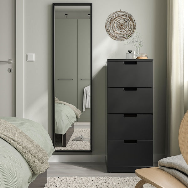 NISSEDAL - Mirror, black, 40x150 cm