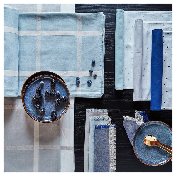 NISSÖGA tablecloth, blue, 145x240 cm