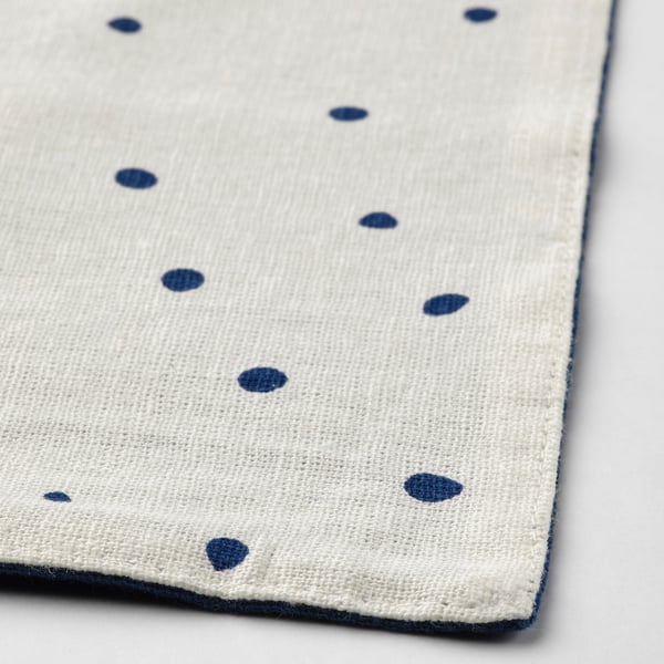 NISSÖGA place mat, white/dark blue, 45x35 cm