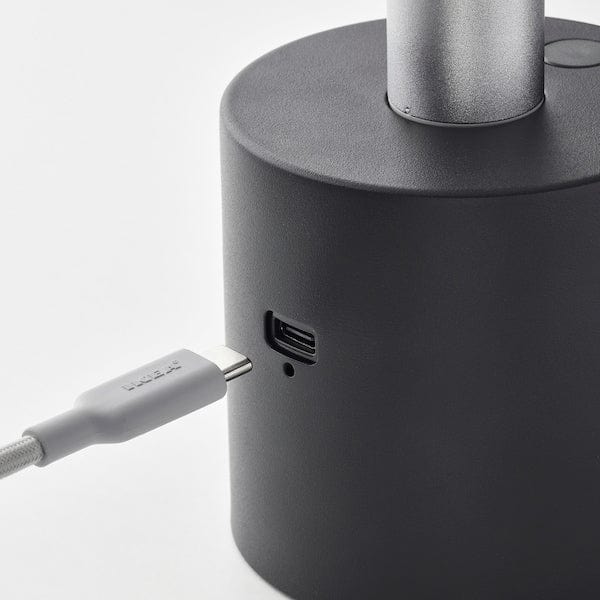 Ikea NÖDMAST - LED portable lamp, battery operated, white/black, 26 cm