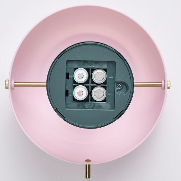 Ikea NÖDMAST - LED portable lamp, battery operated, light pink/dark grey-green, 26 cm