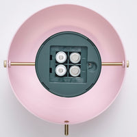 NÖDMAST - Portable LED lamp, battery-operated, light pink/dark grey-green,26 cm