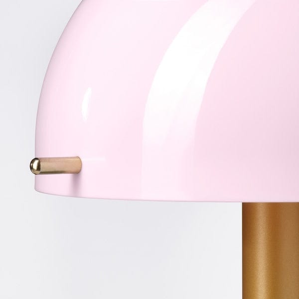 Ikea NÖDMAST - LED portable lamp, battery operated, light pink/dark grey-green, 26 cm