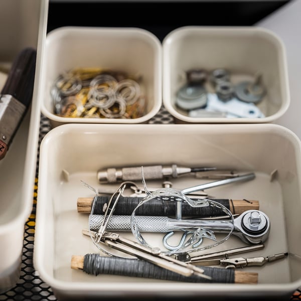 NOJIG organiser, plastic/beige, 15x20x5 cm