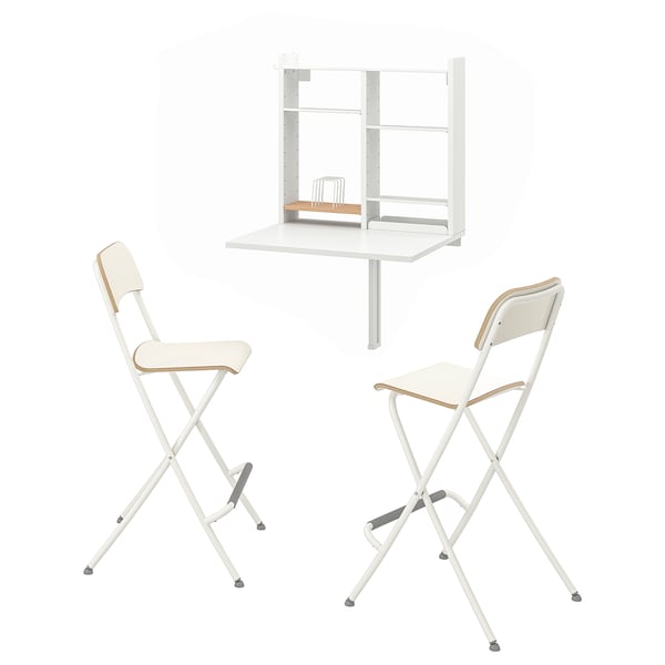 NORBERG / FRANKLIN table and 2 chairs, white/white