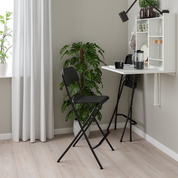 NORBERG / FRANKLIN table and 2 chairs, white/black