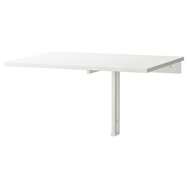NORBERG wall-mounted drop-leaf table, white, 74x60 cm