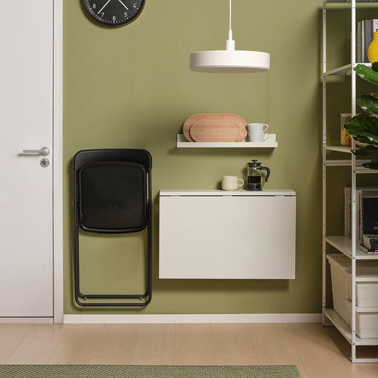 NORBERG / VIHALS table and 1 chair, white/Knisa light grey, 74 cm