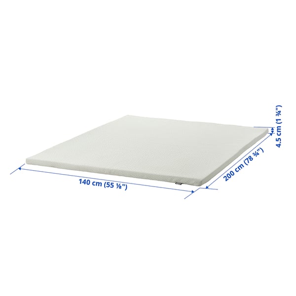 NORDBERGET mattress pad, white, 140x200 cm