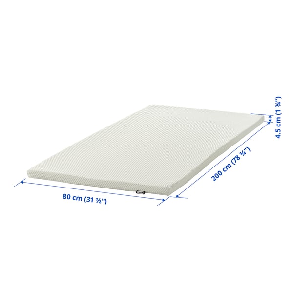NORDBERGET mattress pad, white, 80x200 cm