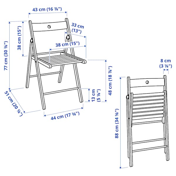 NORDEN / FRÖSVI - Table and 4 chairs, birch/beech, 26/89/152 cm