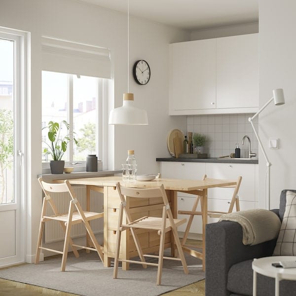Ikea NORDEN / FRÖSVI - Table and 4 chairs, birch/beech, 26/89/152 cm
