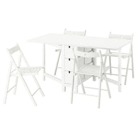 NORDEN / FRÖSVI table and 4 chairs, white/white, 26/89/152 cm