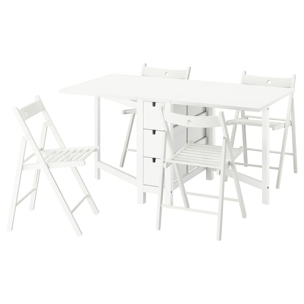 NORDEN / FRÖSVI table and 4 chairs, white/white, 26/89/152 cm