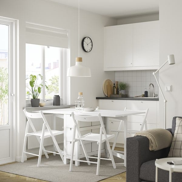 Ikea NORDEN / FRÖSVI - Table and 4 chairs, white/white, 26/89/152 cm