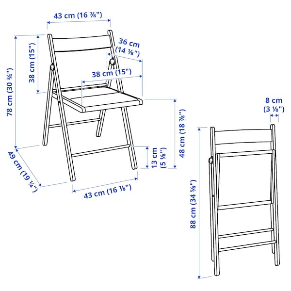 NORDEN / FRÖSVI - Table and 4 chairs, white/Knisa light grey,26/89/152 cm