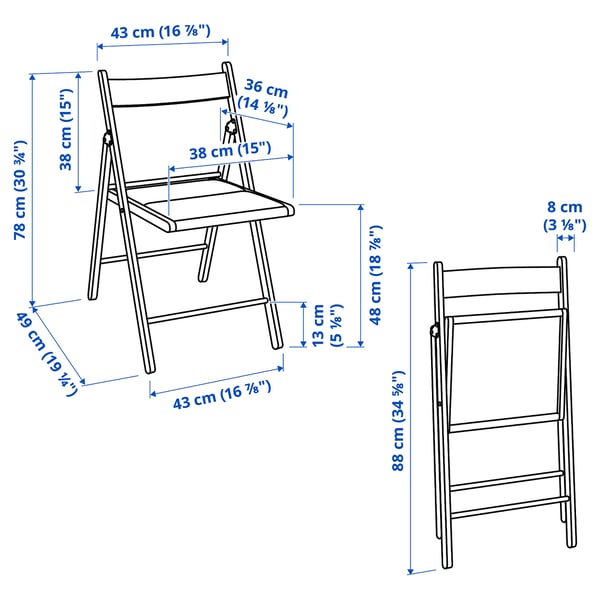 NORDEN / FRÖSVI table and 4 chairs, white/Knisa light grey, 26/89/152 cm
