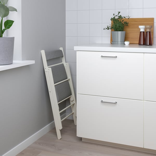 NORDEN / FRÖSVI table and 4 chairs, white/Knisa light grey, 26/89/152 cm
