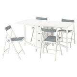 NORDEN / FRÖSVI table and 4 chairs, white/Knisa light grey, 26/89/152 cm