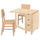 NORDEN / KARSKÄR table and 2 chairs, birch/rubberwood, 26/152x80 cm